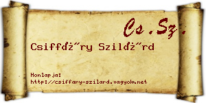 Csiffáry Szilárd névjegykártya