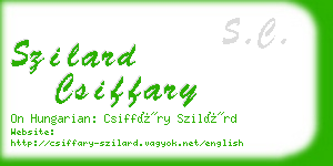 szilard csiffary business card